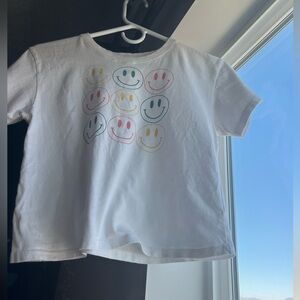 Girls Smiley Face Cropped Shirt